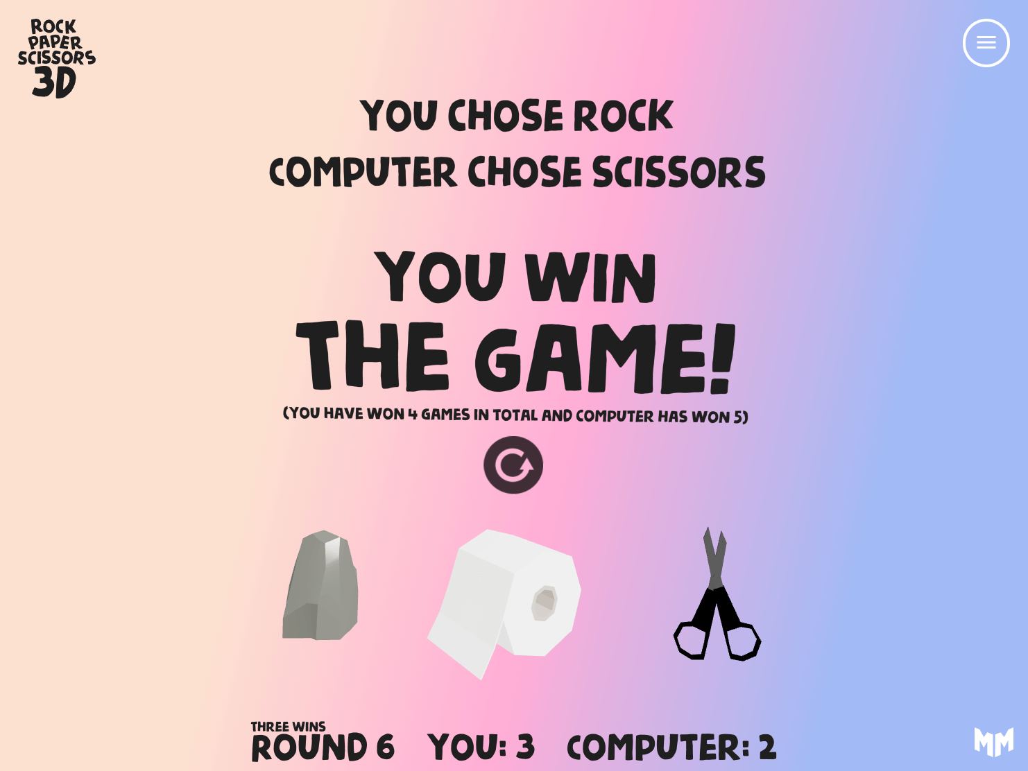 Rock Paper Scissors 3D screenshot 1